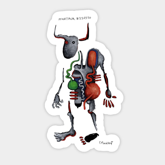 "Minotaur #250520" Sticker by micalef